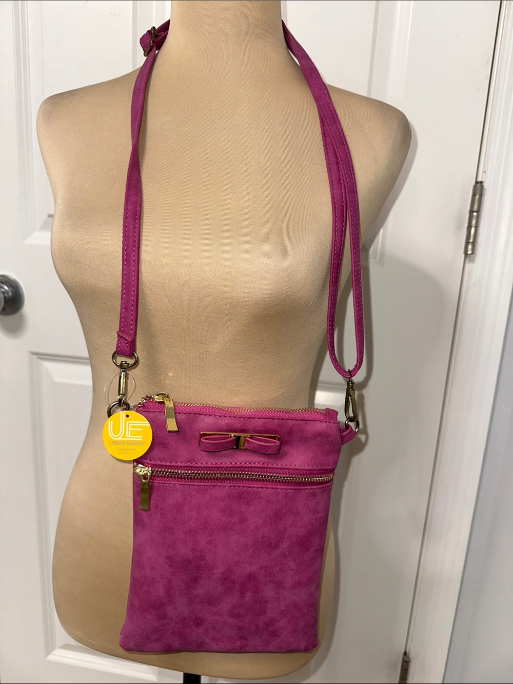 UE Magenta Crossbody Bag with Bow Accent